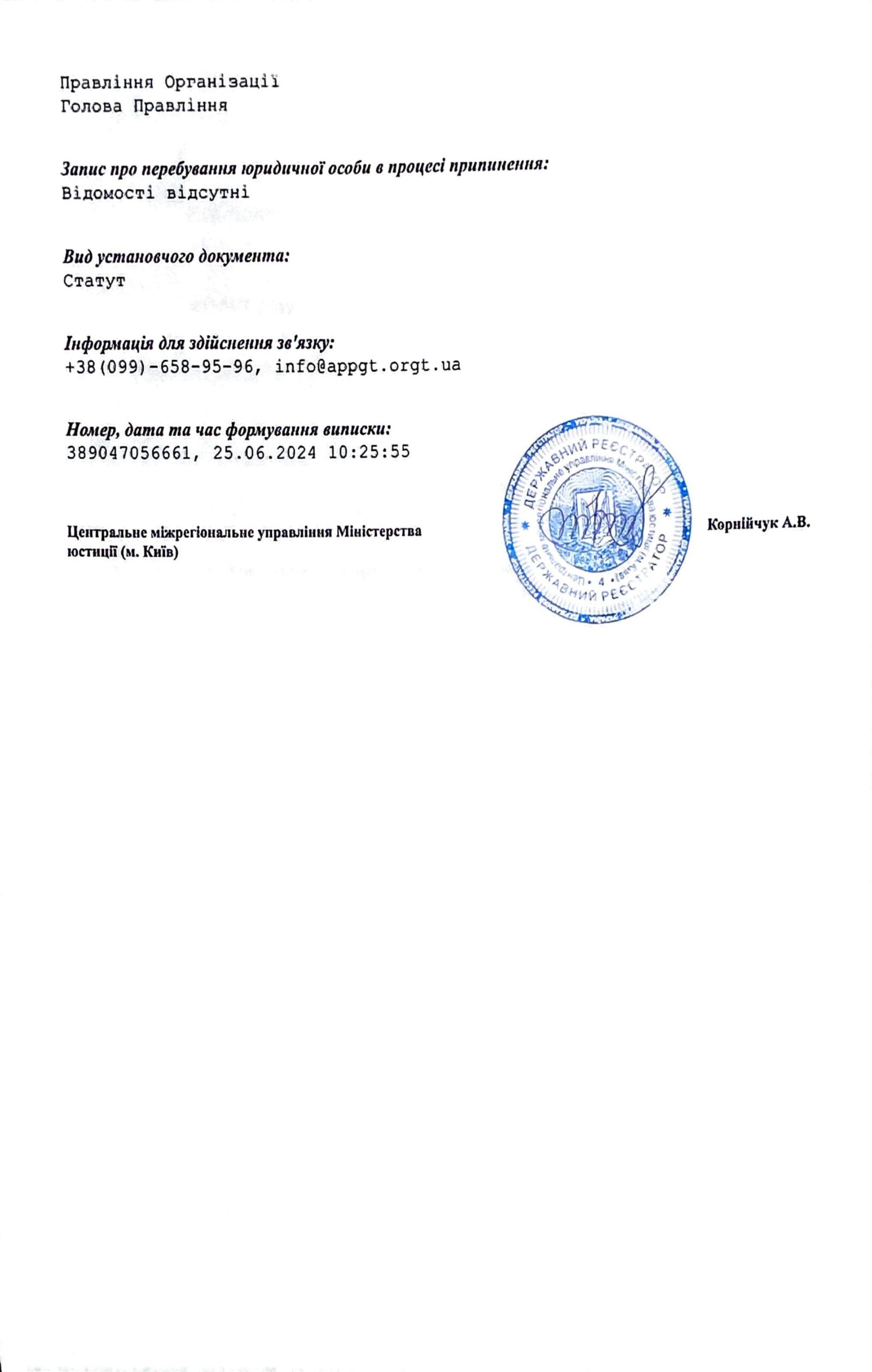 Документи ГО "АКАДЕМІЯ ПРАКТИЧНОЇ ПСИХОЛОГІЇ ТА ГЕШТАЛЬТ-ТЕРАПІЇ"